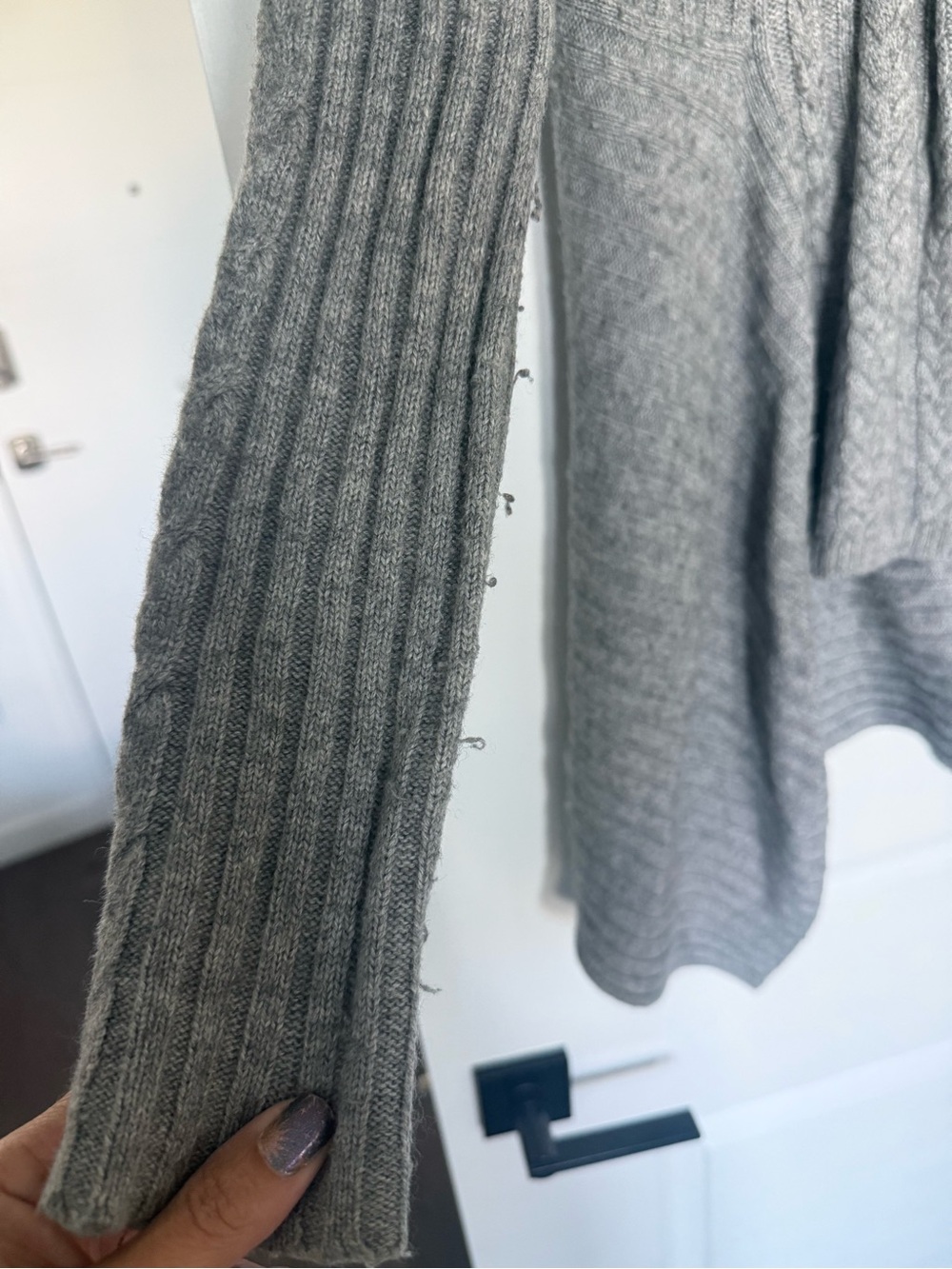 Autumn Cashmere Gray Cable Rib Open-Front Cardigan - Picture 4 of 4